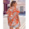 imageZeagoo Womens Hawaiian Button Down Shirts Casual Short Sleeve Floral Tropical Print Summer Blouse Tunic TopSp17
