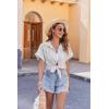 imageZeagoo Womens Hawaiian Button Down Shirts Casual Short Sleeve Floral Tropical Print Summer Blouse Tunic TopTw464