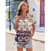 imageZeagoo Womens Hawaiian Button Down Shirts Casual Short Sleeve Floral Tropical Print Summer Blouse Tunic TopXh21