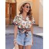 imageZeagoo Womens Hawaiian Button Down Shirts Casual Short Sleeve Floral Tropical Print Summer Blouse Tunic TopXh21