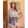 imageZeagoo Womens Hawaiian Button Down Shirts Casual Short Sleeve Floral Tropical Print Summer Blouse Tunic TopXh21