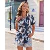 imageZeagoo Womens Hawaiian Button Down Shirts Casual Short Sleeve Floral Tropical Print Summer Blouse Tunic TopZr220