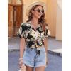 imageZeagoo Womens Hawaiian Button Down Shirts Casual Short Sleeve Floral Tropical Print Summer Blouse Tunic TopZw29