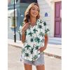 imageZeagoo Womens Hawaiian Button Down Shirts Casual Short Sleeve Floral Tropical Print Summer Blouse Tunic TopZw34