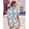 imageZeagoo Womens Hawaiian Button Down Shirts Casual Short Sleeve Floral Tropical Print Summer Blouse Tunic TopZw37