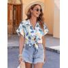 imageZeagoo Womens Hawaiian Button Down Shirts Casual Short Sleeve Floral Tropical Print Summer Blouse Tunic TopZw37