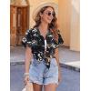 imageZeagoo Womens Hawaiian Button Down Shirts Casual Short Sleeve Floral Tropical Print Summer Blouse Tunic TopZw577
