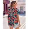 imageZeagoo Womens Hawaiian Button Down Shirts Casual Short Sleeve Floral Tropical Print Summer Blouse Tunic TopZw9