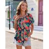 imageZeagoo Womens Hawaiian Button Down Shirts Casual Short Sleeve Floral Tropical Print Summer Blouse Tunic TopZw9