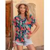 imageZeagoo Womens Hawaiian Button Down Shirts Casual Short Sleeve Floral Tropical Print Summer Blouse Tunic TopZw9