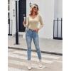 imageZeagoo Womens Long Sleeve Shirts VNeck Slim Fitted Knit Top Stretch Ribbed Basic Tee Casual Y2k Going Out TShirtCoffee