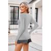 imageZeagoo Womens Long Sleeve Shirts VNeck Slim Fitted Knit Top Stretch Ribbed Basic Tee Casual Y2k Going Out TShirtLight Grey