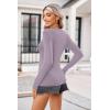 imageZeagoo Womens Long Sleeve Shirts VNeck Slim Fitted Knit Top Stretch Ribbed Basic Tee Casual Y2k Going Out TShirtPurple