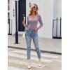 imageZeagoo Womens Long Sleeve Shirts VNeck Slim Fitted Knit Top Stretch Ribbed Basic Tee Casual Y2k Going Out TShirtPurple