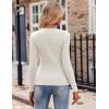 imageZeagoo Womens Long Sleeve Shirts VNeck Slim Fitted Knit Top Stretch Ribbed Basic Tee Casual Y2k Going Out TShirtWhite