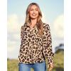 imageZeagoo Womens Shirts Button Down Printed Lantern Long Sleeve Blouse Fashion Casual Tops 2025B Leopard