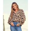 imageZeagoo Womens Shirts Button Down Printed Lantern Long Sleeve Blouse Fashion Casual Tops 2025B Leopard
