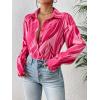 imageZeagoo Womens Shirts Button Down Printed Lantern Long Sleeve Blouse Fashion Casual Tops 2025B Pink Rowena