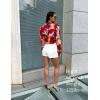 imageZeagoo Womens Shirts Button Down Printed Lantern Long Sleeve Blouse Fashion Casual Tops 2025B Stelani Pink