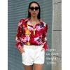 imageZeagoo Womens Shirts Button Down Printed Lantern Long Sleeve Blouse Fashion Casual Tops 2025B Stelani Pink
