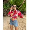 imageZeagoo Womens Shirts Button Down Printed Lantern Long Sleeve Blouse Fashion Casual Tops 2025B Stelani Pink