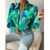 imageZeagoo Womens Shirts Button Down Printed Lantern Long Sleeve Blouse Fashion Casual Tops 2025B2 Blue Paradise