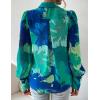 imageZeagoo Womens Shirts Button Down Printed Lantern Long Sleeve Blouse Fashion Casual Tops 2025B2 Blue Paradise