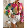 imageZeagoo Womens Shirts Button Down Printed Lantern Long Sleeve Blouse Fashion Casual Tops 2025B2 Hot Pink Floral