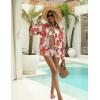 imageZeagoo Womens Shirts Button Down Printed Lantern Long Sleeve Blouse Fashion Casual Tops 2025B2 Orange Floral