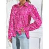 imageZeagoo Womens Shirts Button Down Printed Lantern Long Sleeve Blouse Fashion Casual Tops 2025B2 Pink Dot