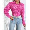 imageZeagoo Womens Shirts Button Down Printed Lantern Long Sleeve Blouse Fashion Casual Tops 2025B2 Pink Dot