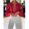 imageZeagoo Womens Shirts Button Down Printed Lantern Long Sleeve Blouse Fashion Casual Tops 2025B2 Stelani Red