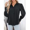 imageZeagoo Womens Shirts Button Down Printed Lantern Long Sleeve Blouse Fashion Casual Tops 2025C Black