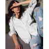 imageZeagoo Womens Shirts Button Down Printed Lantern Long Sleeve Blouse Fashion Casual Tops 2025C Black Stripe