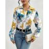 imageZeagoo Womens Shirts Button Down Printed Lantern Long Sleeve Blouse Fashion Casual Tops 2025C Painting