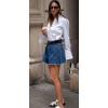 imageZeagoo Womens Shirts Button Down Printed Lantern Long Sleeve Blouse Fashion Casual Tops 2025C White
