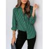 imageZeagoo Womens Shirts Button Down Printed Lantern Long Sleeve Blouse Fashion Casual Tops 2025C1 Green Stripe