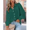 imageZeagoo Womens Shirts Button Down Printed Lantern Long Sleeve Blouse Fashion Casual Tops 2025C1 Green Stripe