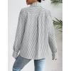 imageZeagoo Womens Shirts Button Down Printed Lantern Long Sleeve Blouse Fashion Casual Tops 2025D Stripe Grey