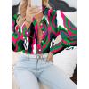 imageZeagoo Womens Shirts Button Down Printed Lantern Long Sleeve Blouse Fashion Casual Tops 2025Green Painting