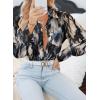 imageZeagoo Womens Shirts Button Down Printed Lantern Long Sleeve Blouse Fashion Casual Tops 2025Ink Painting