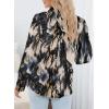 imageZeagoo Womens Shirts Button Down Printed Lantern Long Sleeve Blouse Fashion Casual Tops 2025Ink Painting