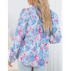 imageZeagoo Womens Shirts Button Down Printed Lantern Long Sleeve Blouse Fashion Casual Tops 2025Multi Blue