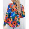 imageZeagoo Womens Shirts Button Down Printed Lantern Long Sleeve Blouse Fashion Casual Tops 2025Multi Orange