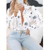 imageZeagoo Womens Shirts Button Down Printed Lantern Long Sleeve Blouse Fashion Casual Tops 2025White Floral