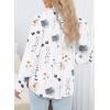 imageZeagoo Womens Shirts Button Down Printed Lantern Long Sleeve Blouse Fashion Casual Tops 2025White Floral