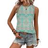 imageZeagoo Tank Tops for Women Sleeveless Eyelet Shirts High Neck Cute Summer Top Loose Fit SXXL05cashew Green Apricot