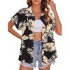 imageZeagoo Womens Hawaiian Button Down Shirts Casual Short Sleeve Floral Tropical Print Summer Blouse Tunic TopZw29