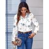 imageZeagoo Button Down Shirts for Women Dressy Floral Printed Long Sleeve Blouse Business Casual Work TopsBf112