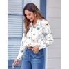 imageZeagoo Button Down Shirts for Women Dressy Floral Printed Long Sleeve Blouse Business Casual Work TopsBf112
